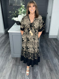 Sahara tassel dress-Black/Gold