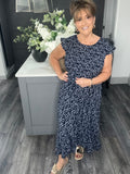 Navy ditsy flower maxi