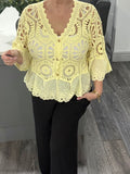 Rachel crochet top -Lemon