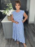 Blue ditsy flower maxi