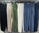 Shirred waist Genie pants
