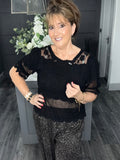 Black lace mesh top