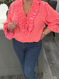 Olivia leopard top-Orange