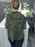 Khaki leopard scuba hoody