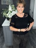 Black lace mesh top