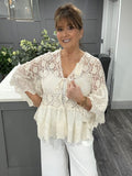 Alexa crochet lace shrug/cardigan-Beige
