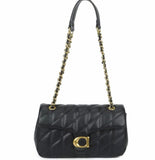Quilted chain shoulder bag-Black