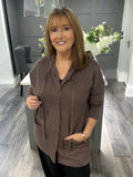 Italian. Cashmere blend hooded cardigan-Mocha