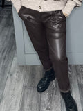 Chocolate Pu joggers