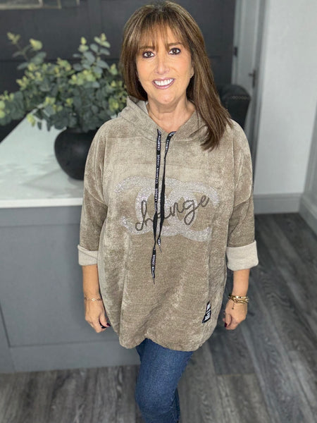 Luna soft velvet cord hoody-Mocha