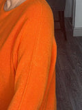 Soho round neck soft knit sweater-Orange