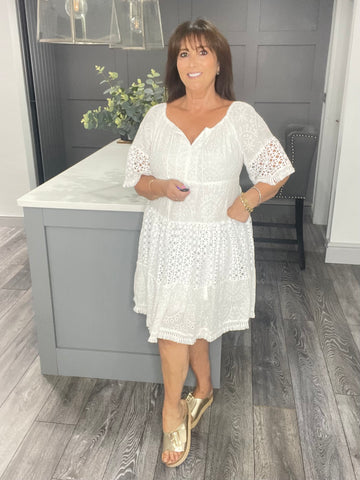 Bianca broderie anglaise smock dress