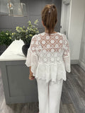 Alexa lace crochet shrug/cardigan -white