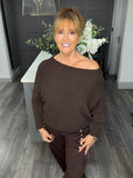 Sophia soft knit sweater-Chocolate.