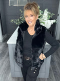 Lottie faux fur gilet-Black