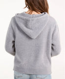 Zip up cosy chenille hoody-Grey