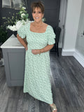 Ditsy flower maxi-Green