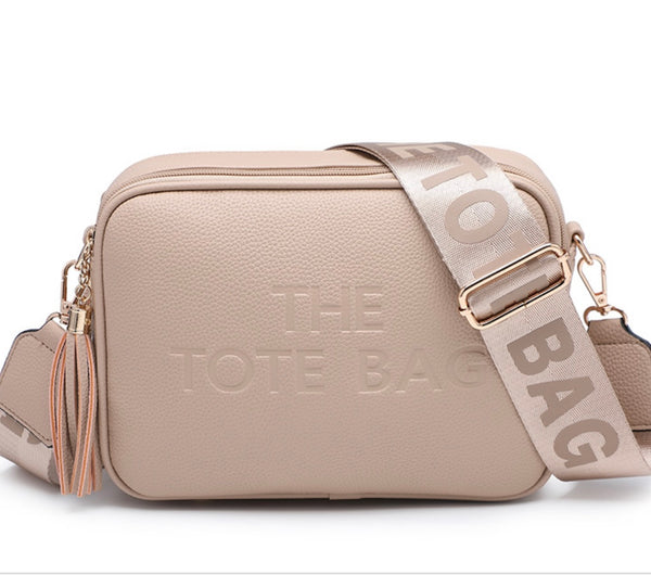 Double tassel Tote camera bag-Beige