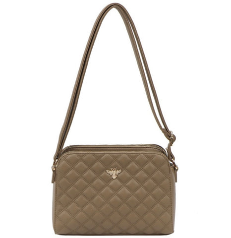 Bee quilted bag-Mocha