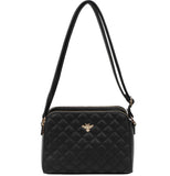 Bee quilted bag-Black