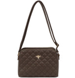 Bee quilted bag-Chocolate