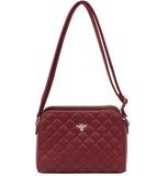 Bee quilted bag-Berry