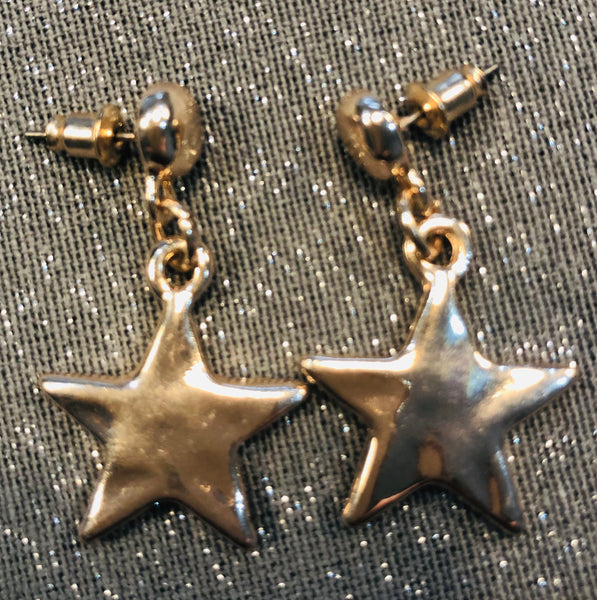 Rose tone drop star earrings